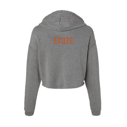 Texas - NCAA Women's Basketball : Isi Etute - Women's Crop Fleece Hoodie-1