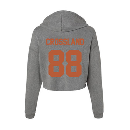 Texas - NCAA Baseball : Brett Crossland - Women's Crop Fleece Hoodie-1