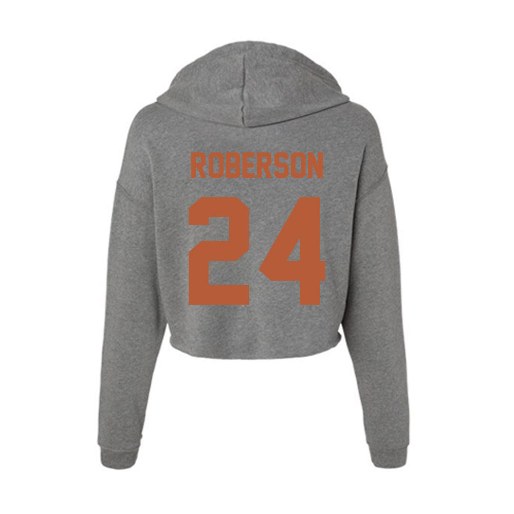 Texas - NCAA Football : Warren Roberson - Classic Shersey Women's Crop Fleece Hooded Sweatshirt-1