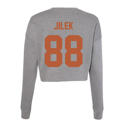 Texas - NCAA Football : Charlie Jilek - Women's Cropped Crew Fleece-1