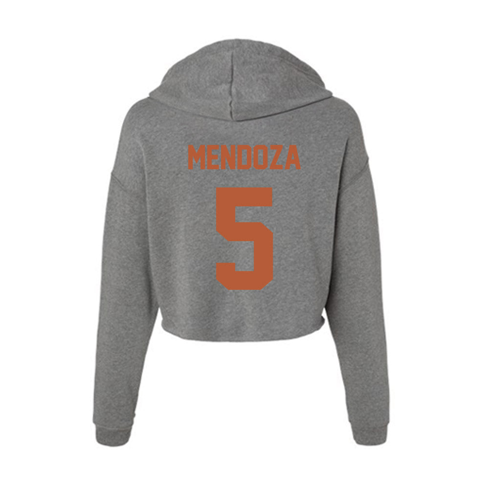 Texas - NCAA Baseball : Ethan Mendoza - Women's Crop Fleece Hoodie-1