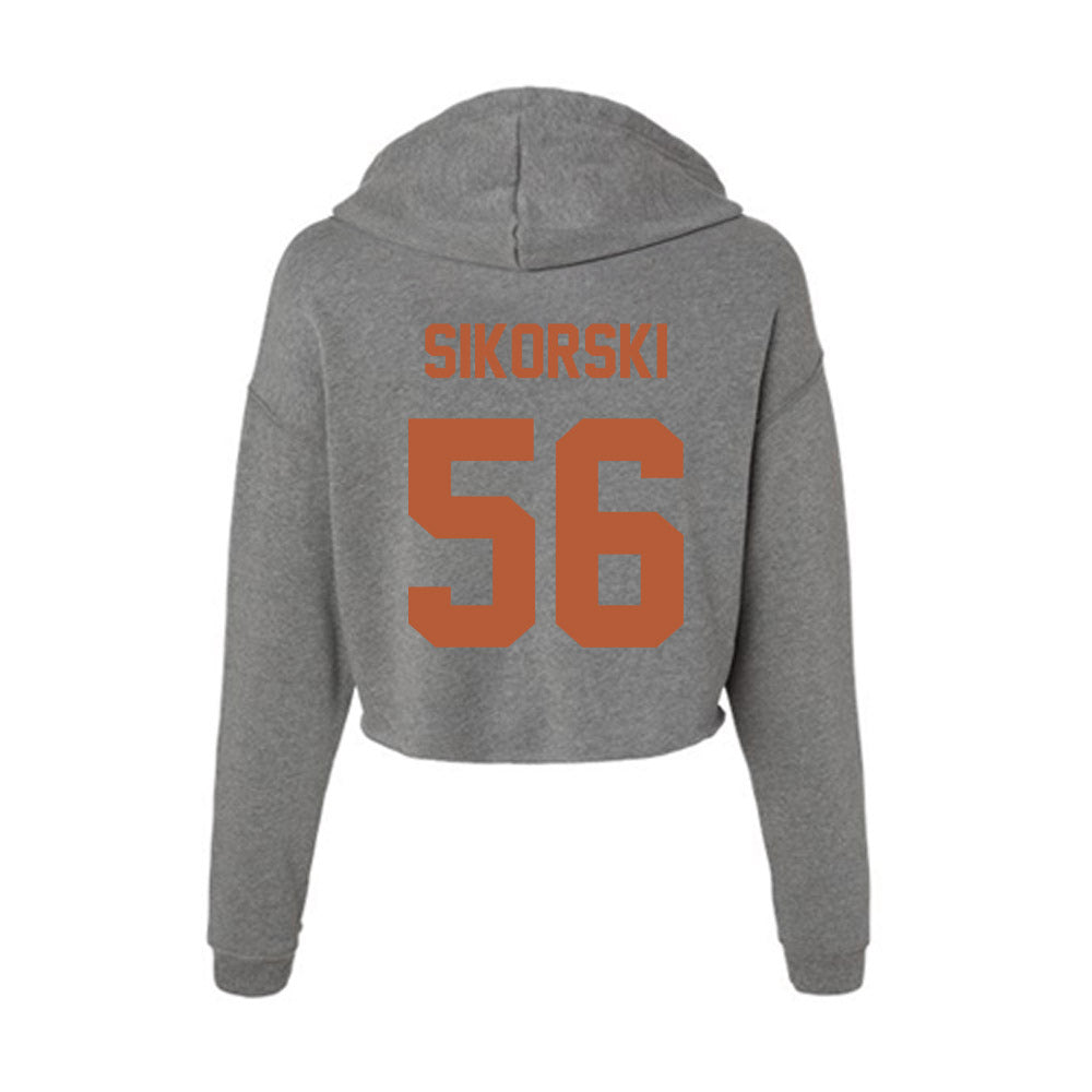 Texas - NCAA Football : Dylan Sikorski - Women's Crop Fleece Hoodie-1