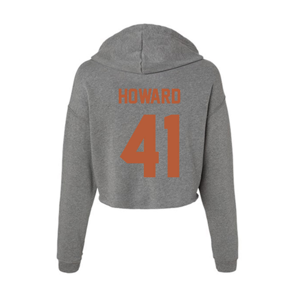 Texas - NCAA Baseball : Cody Howard - Women's Crop Fleece Hoodie-1