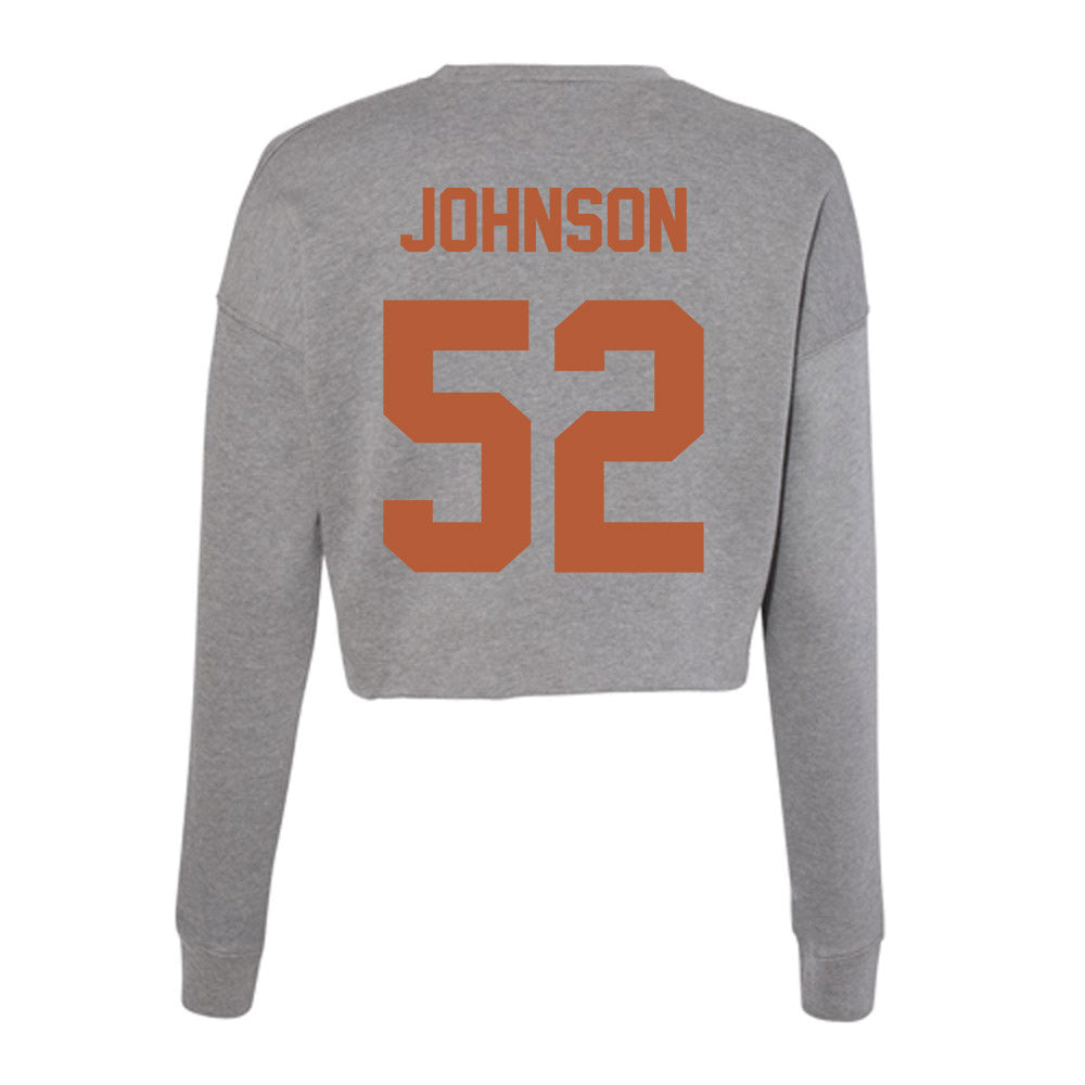 Texas - NCAA Football : James Johnson - Classic Shersey Women's Cropped Crew Fleece-1