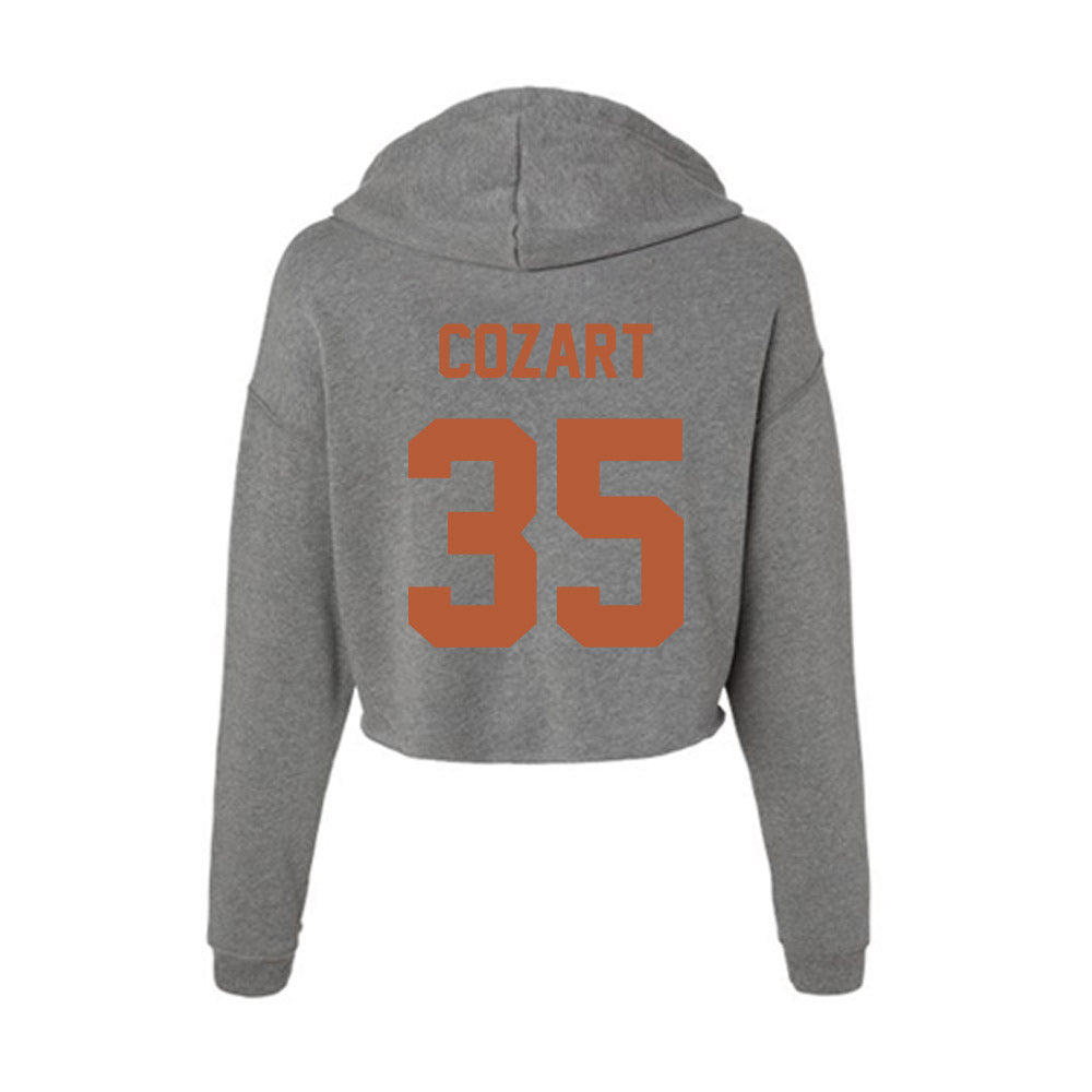 Texas - NCAA Baseball : Sam Cozart - Women's Crop Fleece Hoodie-1