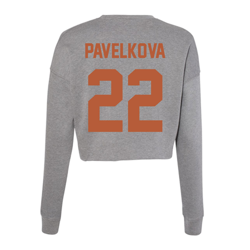 Texas - NCAA Beach Volleyball : Anna Pavelkova - Women's Cropped Crew Fleece-1