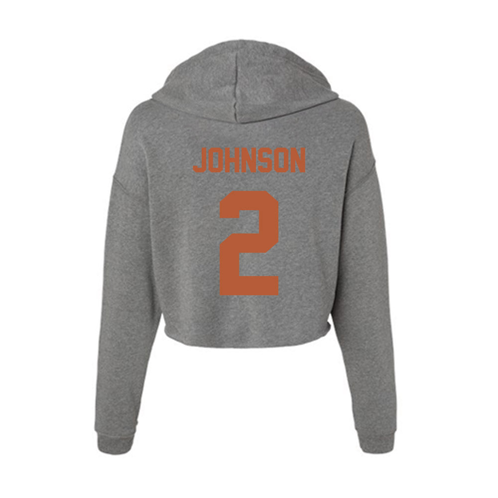 Texas - NCAA Men's Basketball : Isaiah Johnson - Classic Shersey Women's Crop Fleece Hooded Sweatshirt-1