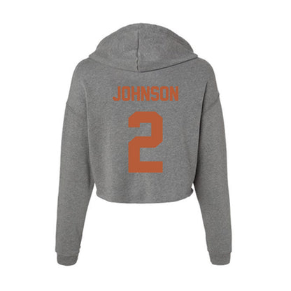 Texas - NCAA Men's Basketball : Isaiah Johnson - Classic Shersey Women's Crop Fleece Hooded Sweatshirt-1