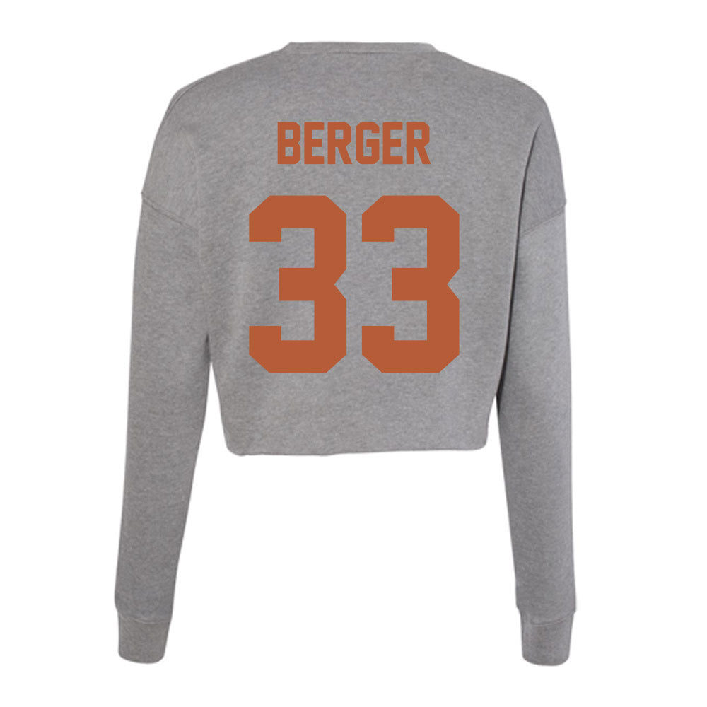 Texas - NCAA Football : Carson Berger - Women's Cropped Crew Fleece-1