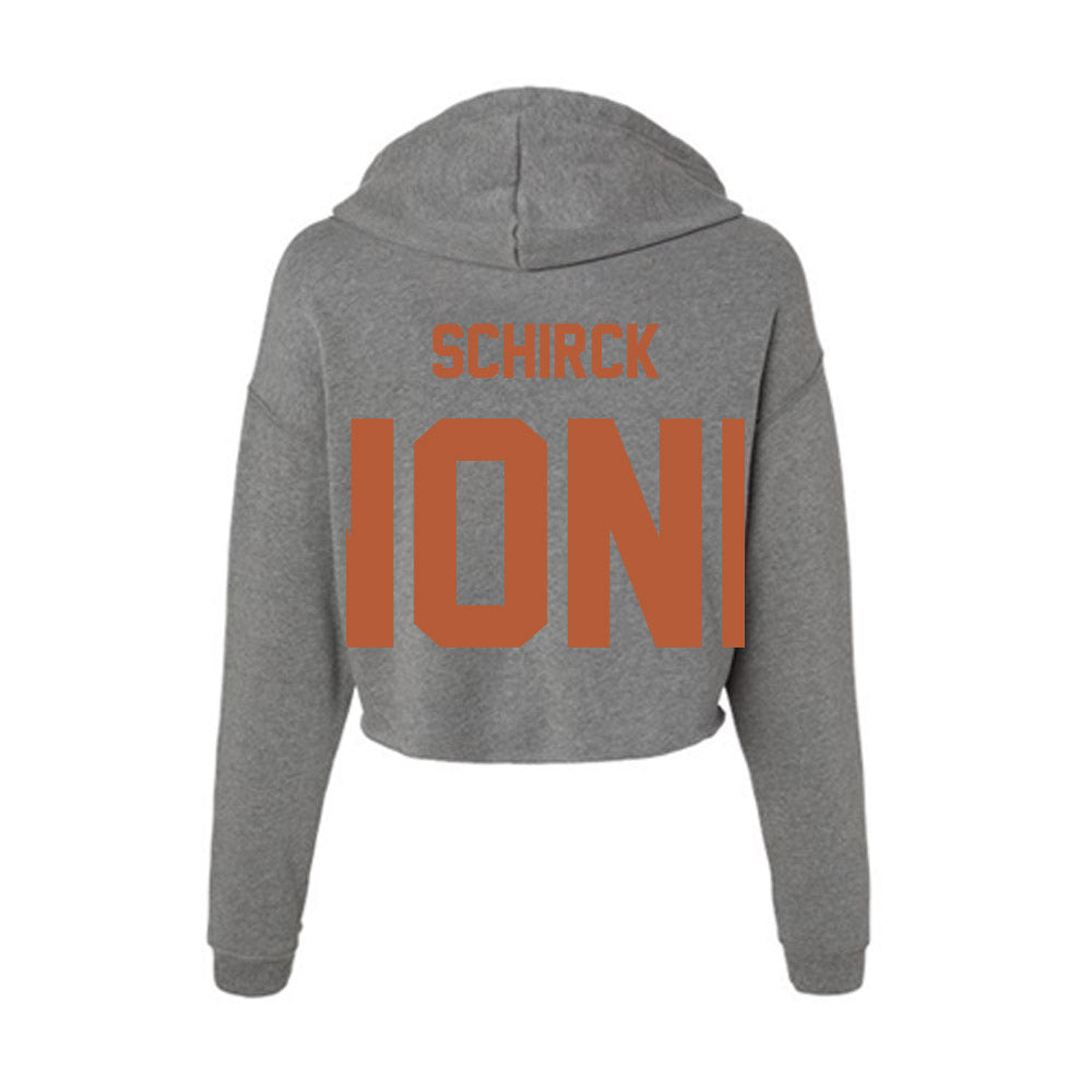 Texas - NCAA Men's Track & Field : Brandon Schirck - Women's Crop Fleece Hoodie-1