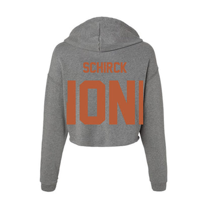 Texas - NCAA Men's Track & Field : Brandon Schirck - Women's Crop Fleece Hoodie-1