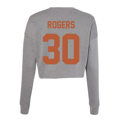 Texas - NCAA Baseball : Kaleb Rogers - Women's Cropped Crew Fleece-1