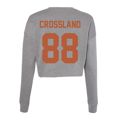 Texas - NCAA Baseball : Brett Crossland - Women's Cropped Crew Fleece-1