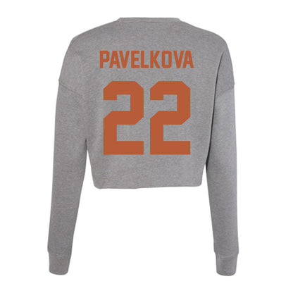 Texas - NCAA Beach Volleyball : Anna Pavelkova - Women's Cropped Crew Fleece-1