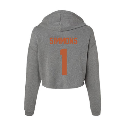 Texas - NCAA Football : Colin Simmons - Women's Crop Fleece Hoodie-1