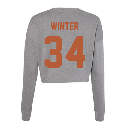 Texas - NCAA Baseball : Michael Winter - Women's Cropped Crew Fleece-1