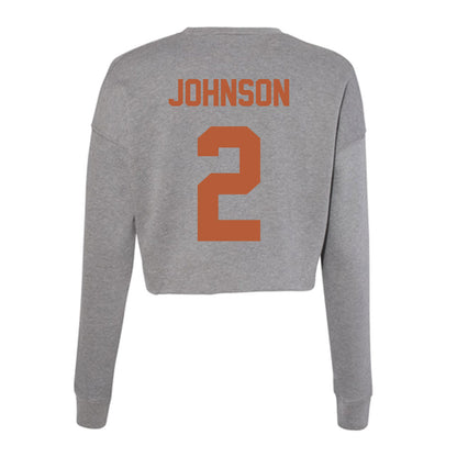 Texas - NCAA Men's Basketball : Isaiah Johnson - Classic Shersey Women's Cropped Crew Fleece-1