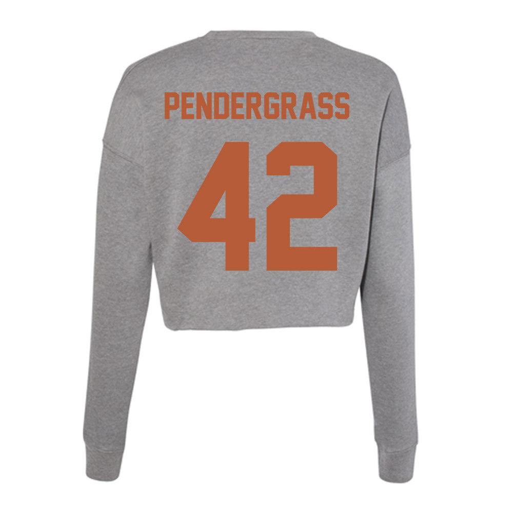 Texas - NCAA Baseball : Dariyan Pendergrass - Women's Cropped Crew Fleece-1