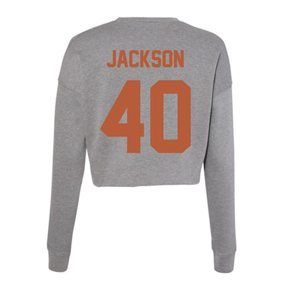 Texas - NCAA Football : Lance Jackson - Women's Cropped Crew Fleece-1