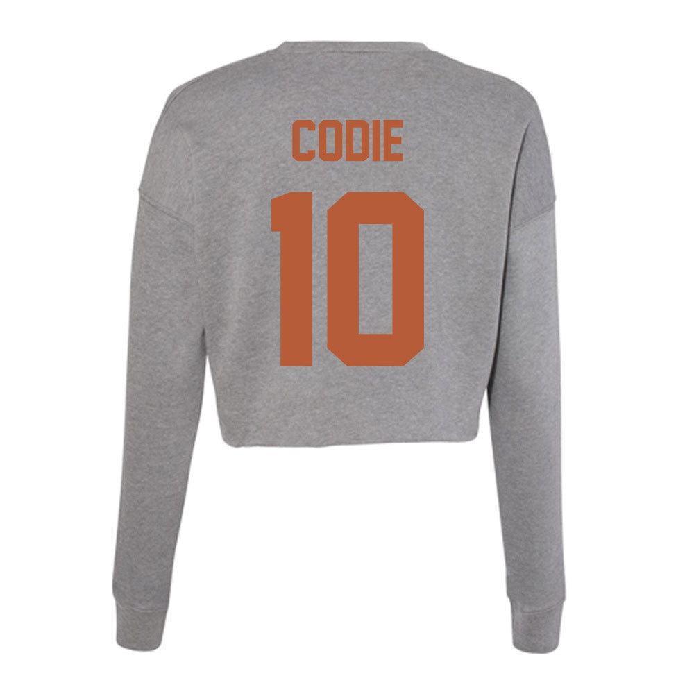 Texas - NCAA Men's Basketball : nicolas codie - Women's Cropped Crew Fleece-1