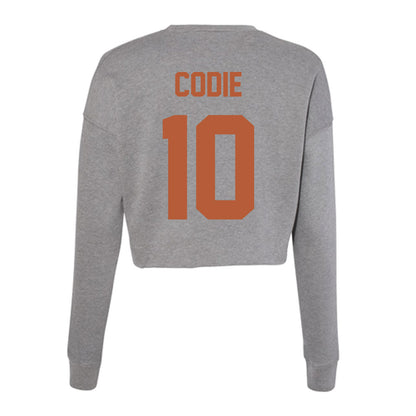 Texas - NCAA Men's Basketball : nicolas codie - Women's Cropped Crew Fleece-1
