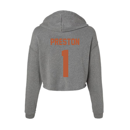 Texas - NCAA Women's Basketball : Bryanna Preston - Women's Crop Fleece Hoodie-1