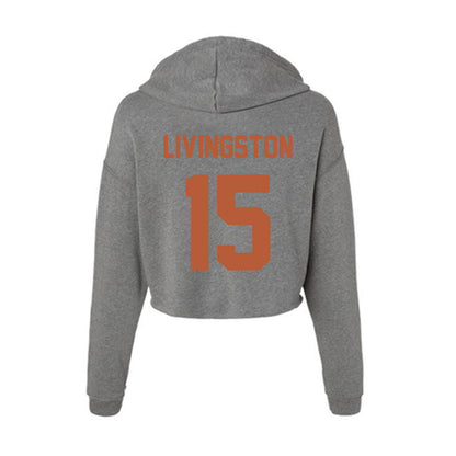 Texas - NCAA Baseball : Josh Livingston - Women's Crop Fleece Hoodie-1