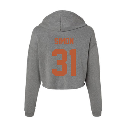 Texas - NCAA Football : James Simon - Women's Crop Fleece Hoodie-1