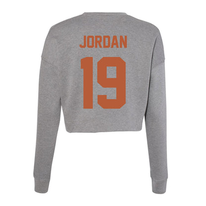Texas - NCAA Baseball : Donovan Jordan - Women's Cropped Crew Fleece-1