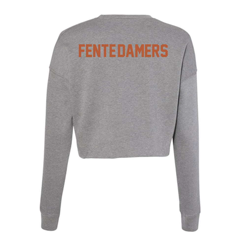 Texas - NCAA Men's Swimming & Diving : Rafael Fente-Damers - Women's Cropped Crew Fleece-1