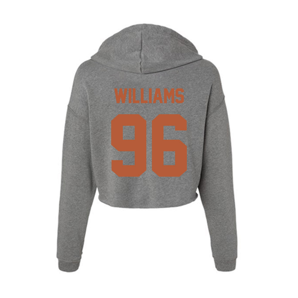 Texas - NCAA Football : Zion Williams - Women's Crop Fleece Hoodie-1