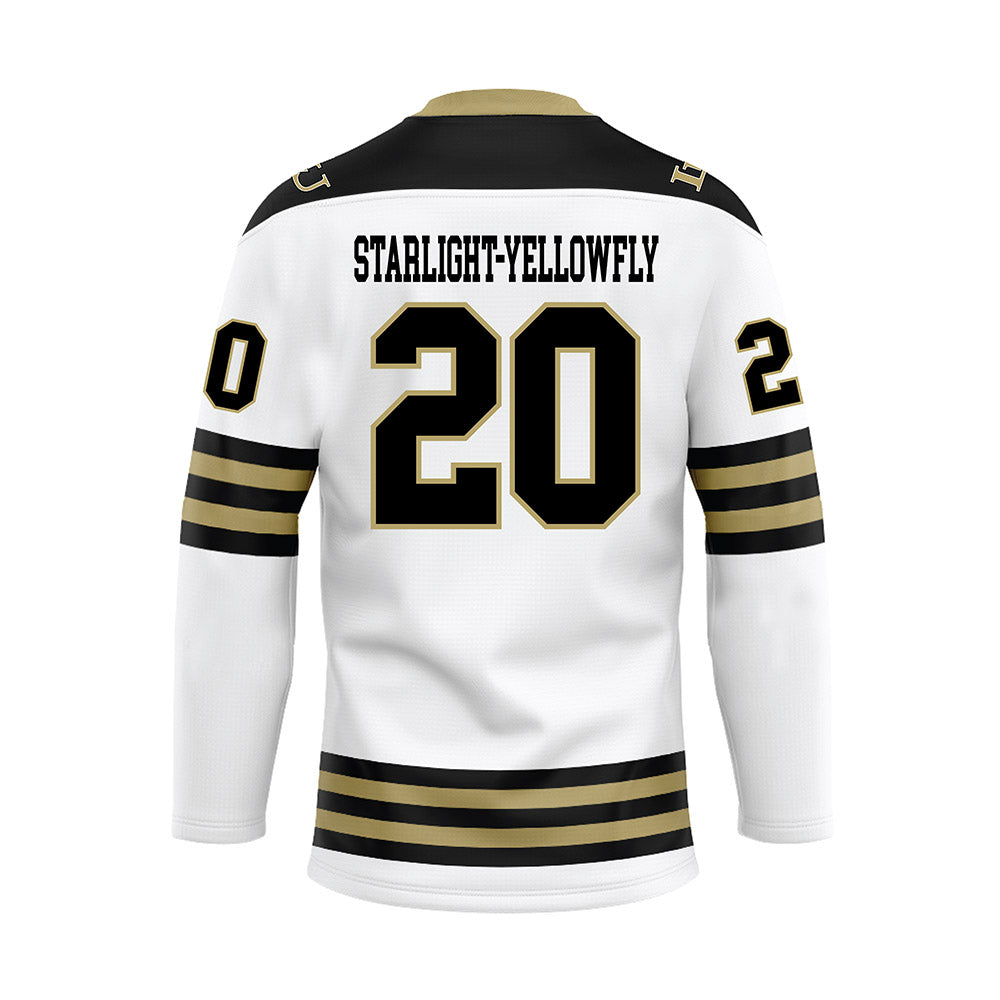 Lindenwood - NCAA Women's Ice Hockey : Tatem Starlight-Yellowfly - White Hockey Jersey-1