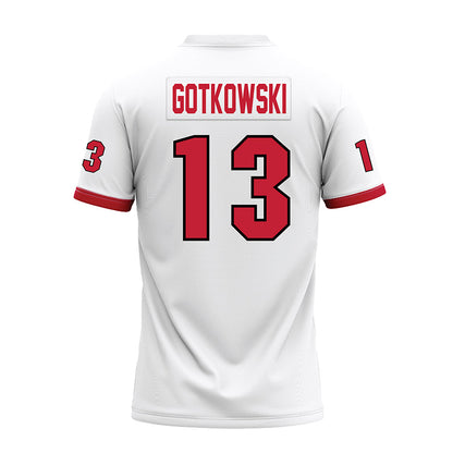 Miami of Ohio - NCAA Football : Thomas Gotkowski - White Premium Football Jersey-1