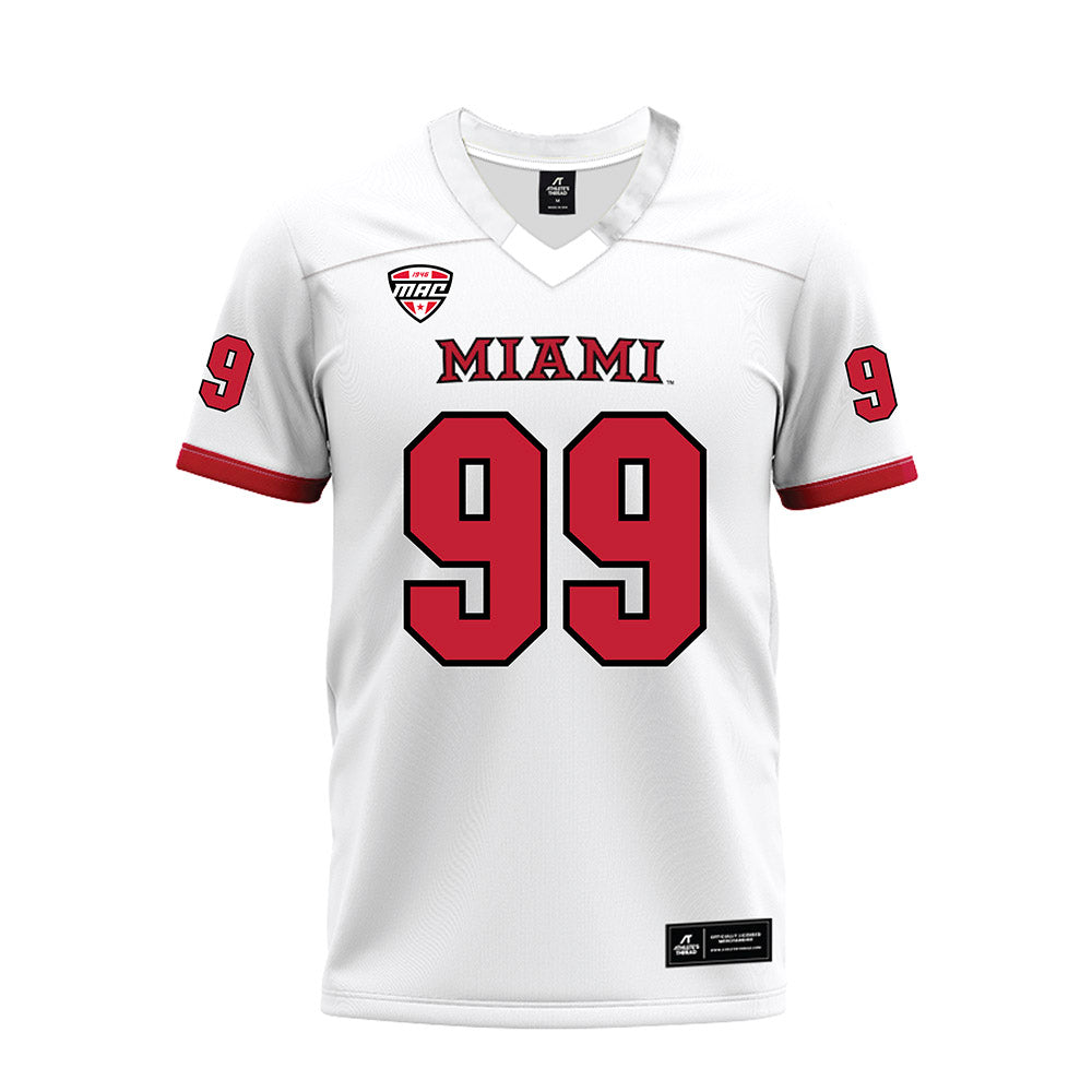 Miami of Ohio - NCAA Football : Oyeka Alexander - White Premium Football Jersey-0
