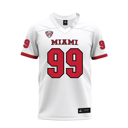 Miami of Ohio - NCAA Football : Oyeka Alexander - White Premium Football Jersey-0