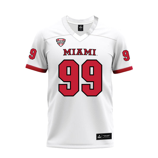 Miami of Ohio - NCAA Football : Oyeka Alexander - White Premium Football Jersey-0