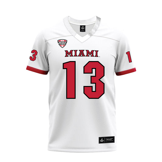 Miami of Ohio - NCAA Football : Thomas Gotkowski - White Premium Football Jersey-0