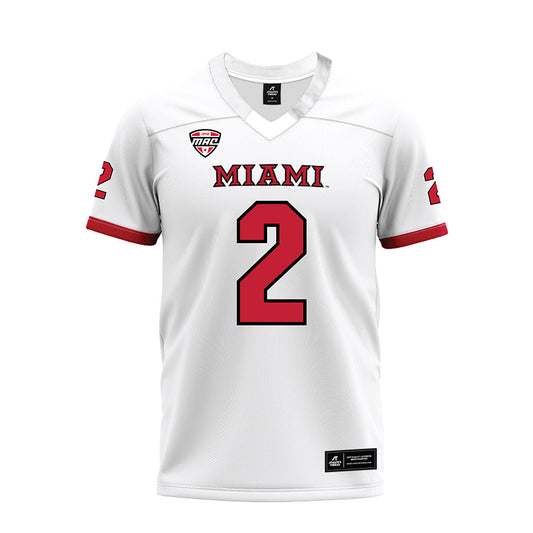Miami of Ohio - NCAA Football : Devin Bell - White Premium Football Jersey-0