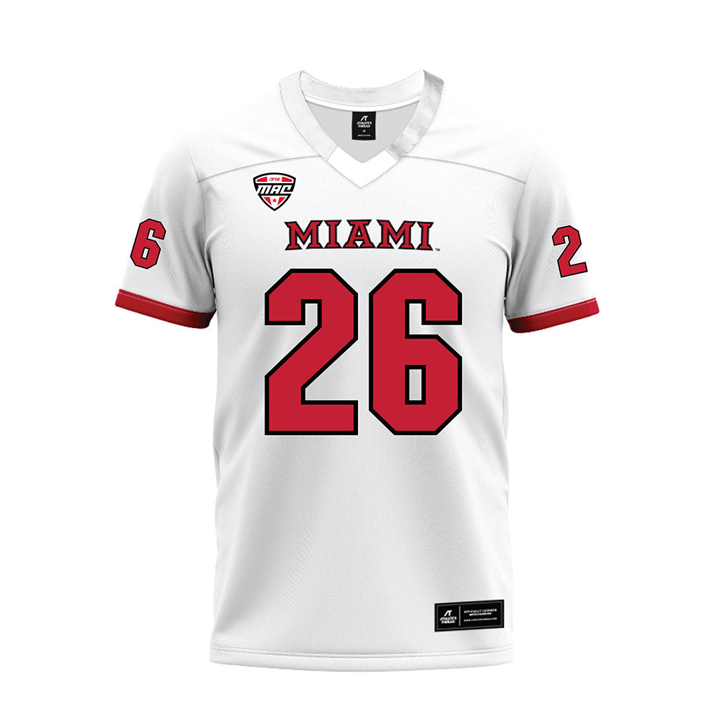 Miami of Ohio - NCAA Football : Eli Coppess - White Premium Football Jersey