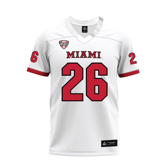 Miami of Ohio - NCAA Football : Eli Coppess - White Premium Football Jersey