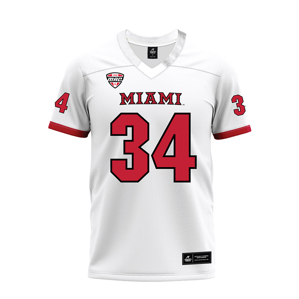 Miami of Ohio - NCAA Football : Amir Morelan - White Premium Football Jersey-0