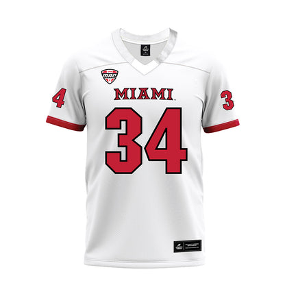 Miami of Ohio - NCAA Football : Amir Morelan - White Premium Football Jersey-0