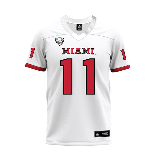 Miami of Ohio - Football Alumni : Noah Ehrlich - White Premium Football Jersey-0