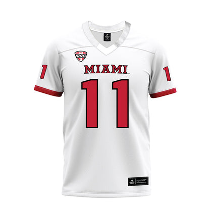 Miami of Ohio - NCAA Football : Drew Bellisari - White Premium Football Jersey-0