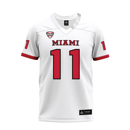 Miami of Ohio - NCAA Football : Isaiah Rollins - White Premium Football Jersey-0