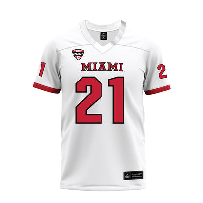 Miami of Ohio - NCAA Football : Toney Coleman Jr. - White Premium Football Jersey-0