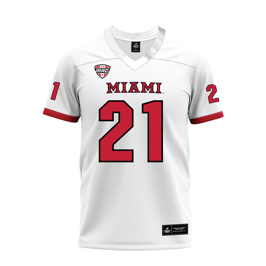 Miami of Ohio - NCAA Football : Toney Coleman Jr. - White Premium Football Jersey-0