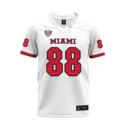Miami of Ohio - NCAA Football : CJ Castner - White Premium Football Jersey-0