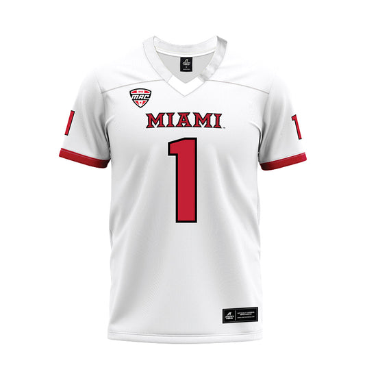 Miami of Ohio - Football Alumni : Eli Blakey - White Premium Football Jersey-0