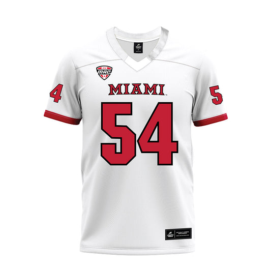 Miami of Ohio - NCAA Football : Evan Malcore - White Premium Football Jersey-0